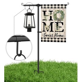 FFILY Garden Flag Stand Holder with Shepherd Hooks for 12 x 18 Flag, 51 Inch Height...