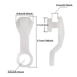 Curtain Glider Hooks White Plastic Curtain Hook (Pack of 25)