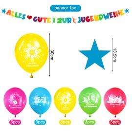 Alles Gute zur Jugendweihe Banner Jugendweihe Decoration Girl Boy Finally Adult Decoration 15 Pieces Balloons Youth Consecration Decorations Youth Consecration Garland Banner Gift Idea for Teenagers