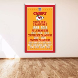 Unbranded Kansas City Chiefs 3x5 ft Banner KC Super Bowl Champions Flag