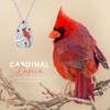 BEILIN 925 Sterling Silver Red Cardinal Teardrop Urn Necklace for