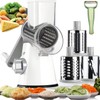 Handheld Rotary Cheese Grater Shredder- 3 Interchangeable Stainless Steel Drum