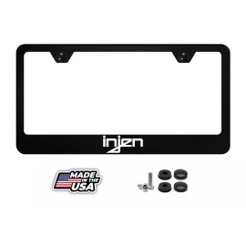INJEN License Plate Frame | Black Metal | Cold Air Intake | Street Racing