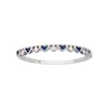 10k White Gold Genuine Sapphire and Diamond Petite Heart Stackable