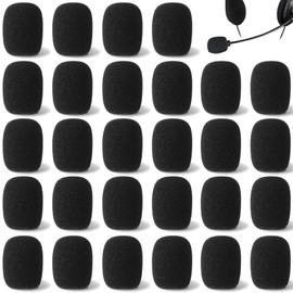 PAGOW 30 Pack Mini Foam Microphone Windscreens, High Density Mic Headset Cover, Lapel Microphone Windscreen for Lavalier Microphones Noise Reduction (LxW: 1.1x0.8inch, Caliber: 0.3inch/8mm)