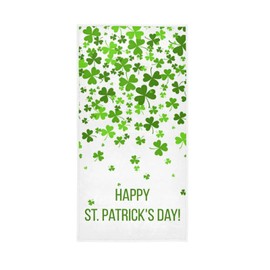 senya St. Patrick's Day Hand Towels, Happy St.Patrick's Clovers Highly Absorbent Hand Towels for Bathroom