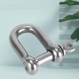 HOUSON Pack of 10 Stainless Steel Shackles, D-Shape Screw Bolt Wire Rope Connector Carabiner Hook with Screw Cap Bolts for Chains Camping, Attachment (M6)