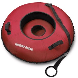 Slippery Racer Heavy Duty Commercial Snow Tube, Hard Bottom, Cushion Insert, Canvass Cover-42” (RED, 2)