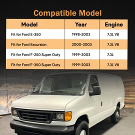 LoloWheat Stainless Steel Exhaust Back Pressure Sensor Tube & EBP Sensor with Wire Harness Fit for Ford F250 F350 7.3L Powerstroke Diesel 1999-2003 Replace # 1850353C1 1C3Z-9D477-AA