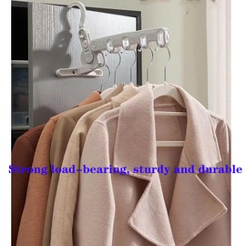 MINGKAI 3pcs Multi-Functional Five Hole Hook Folding Clothes Hanger for Indoor Clothes Drying During Travel and Business Trips