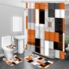 Fall Orange Shower Curtain Set 4Pcs with Bathroom Rugs