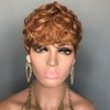 HOTKIS Short Curly Human Hair 30 Pixie Cut Wigs for