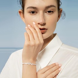 Suyi Tennis Bracelet Silver Infinity Bracelet Cubic Zirconia Bracelet for Women Silver 2