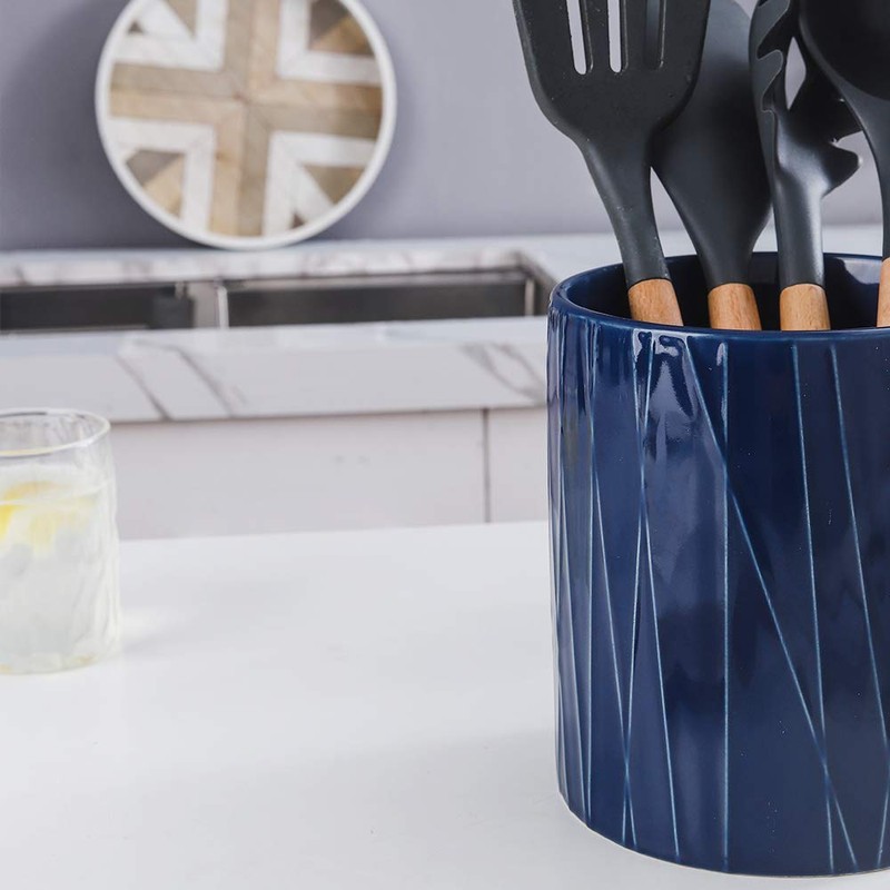 KOOV Kitchen Utensil Holder, Large Ceramic Utensil Crock, Deep and