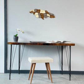 Colorfull Worlds 3D Wooden Jamaica Wall Art, Handcrafted Home and Office Decor, Multilayered Design with City Names, Perfect Jamaican-Inspired Accent (40 x 16 cm | 15.75" x 6.29")