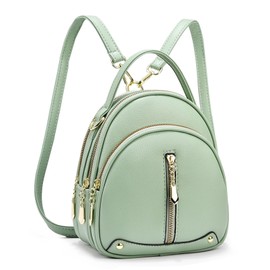 Ulterra Women's Backpack, Small, Stylish, Lightweight, 3-Way Leather, Commuting to Work or School, Women's, Adult Bag, Bag, Mini Backpack, green