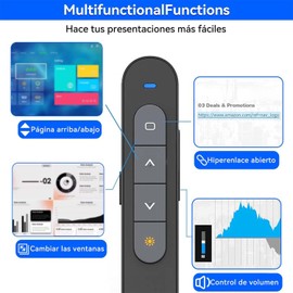 USB-C/A 2 En 1 Presentador Inalámbrico para Diapositivas,Control Remoto para Presentaciones,Plug & Play,Diapositivas,Bolígrafo para pasar página, Compatible con Windows, Mac,PowerPoint,Prezi y más