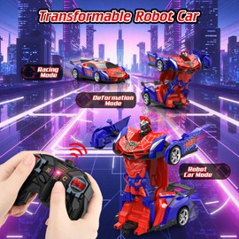 Buoeuik Spider Remote Control Robot Car, Transforming RC Car 1:18 2.4GHz Racing Vehicle Toy for Kids Boys Girls Age 3 4 5 6 7 8 9 10 Years Old Children Christmas Birthday Gift Present