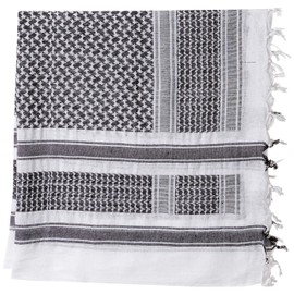 Shemagh Head Wrap White/BLK