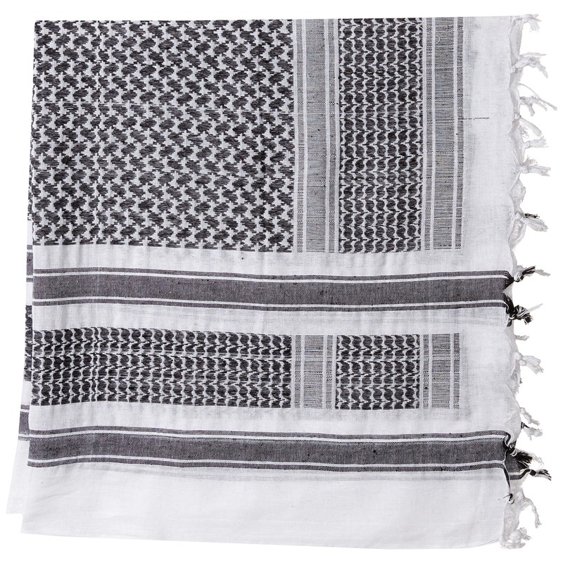 Shemagh Head Wrap White/BLK