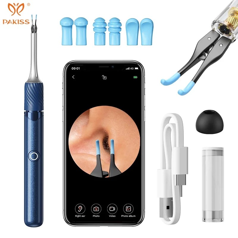 PAKISS Visual Ear Pick Tweezers with 12MP HD Camera -Wireless