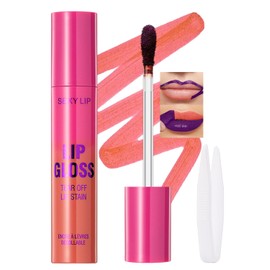 Erinde Brillo de labios peel off, tinte de labios tear-off, pintalabios de larga duración y resistente al agua, tinte líquido mate nude, maquillaje de labios altamente pigmentado para mujeres,#02