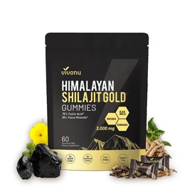 VivoNU Himalayan Shilajit Gummies with Ashwagandha, Gokshura & Herbs – No Added Sugar, 60 Gummies