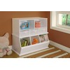 Stackable 5 Shelf Storage Organizing Cubby with 3 Fabric Baskets