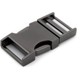 Metal Quick Side Release Buckle 1 PCS Metal Quality Webbing Bag Clip Lock Belt Strap Backpacks (Gunnmetal,1 1/2")