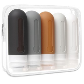 Travel Bottles for Toiletries, 5 Pack TSA Approved Travel Size Containers, 3oz Leak Proof Refillable Travel Accessories for Shampoo Conditioner, BPA Free Travel Bottles with Toiletry Bag
