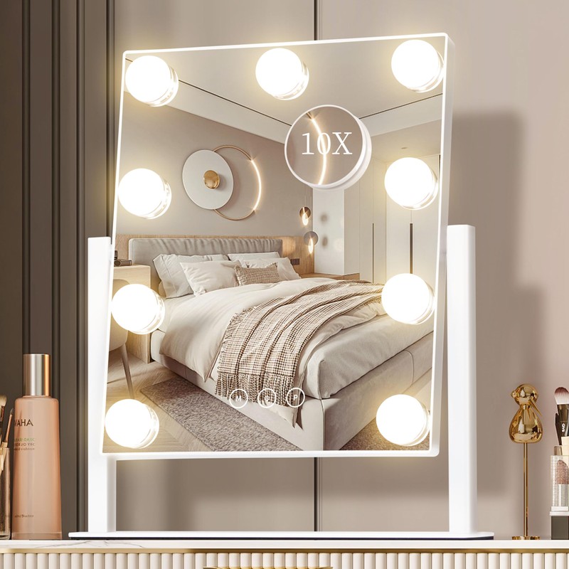 NUSVAN Vanity Mirror with Lights, Makeup Mirror with Lights,3 Color