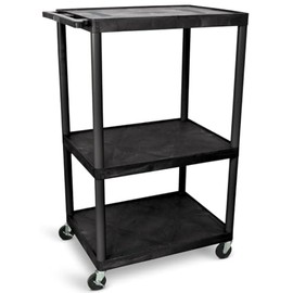 LUXOR LE54-B 54"H AV Cart - Three Shelves
