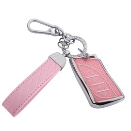 Seedwee for Lexus key fob cover, Soft TPU Keys Protector Bling Key Fob Keychain for 2018-2024 UX200 LS500 LS500H LC500 LC500h ES300h ES350 Smart Key, Silver Pink
