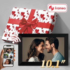 Mother's Day Gift,Ekoio Digital Picture Frame 10.1 Inch WiFi,gift idea, IPS Touch Screen Smart Cloud Photo Frame with 32GB Storage, Auto-Rotate Easy Setup to Share Photos or Videos, White Wall Mountable,gift for mom:_10.1 Black-Christmas gift box