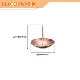 sourcing map Upholstery Tacks Nail Pins Furniture, 50Pcs 25x25mm Thumb Tack Pins Assortment Kit Carbon steel for Home Sofa DIY Decorative Nail Heads Nails, Rose Gold