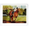Brown Race Horse with Jockey Galloping Note Cards - 6