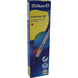 Herlitz Pelikan Fineliner 96® Blue, Pack of 10 in Box Pack of 10 red