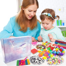 obqo Obqo 2000+ Pcs Craft Supplies for Kids Ages 4-8, Toddler Box Includes Pipe Cleaners, Pom Poms, Buttons - All in One Supplies for Ages 4 5 6 7 8