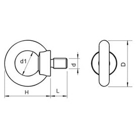 DIN580 - M20 Eyebolt - Load rated - CE Certified - A4 (marine grade) Stainless - 1 pack