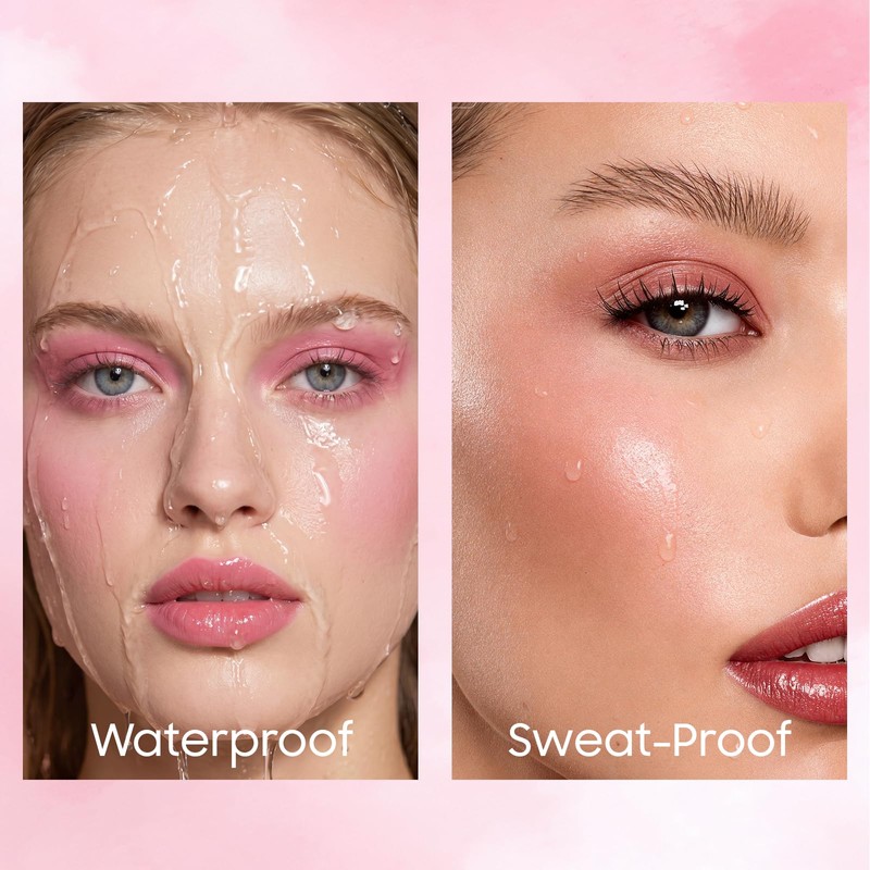 Liquid Blush Tint Multi-Use Lip Cheek Makeup High-Pigment Rose