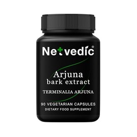 Netvedic Terminalia Arjuna Bark Extract Capsules | 90 Veg Caps 400mg | Natural Blood-Pressure Maintenance | Cardiovascular Heart Support | Non-GMO & Gluten Free | Ayurvedic Supplement | 45 Days Supply