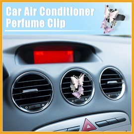 Partuto Car Air Conditioner Butterfly Shape Clips Outlet Vent Pink 1 Pcs Replacement