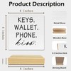 OVAcational Keys Wallet Phone Kiss Wooden Sign, Entry Way Table