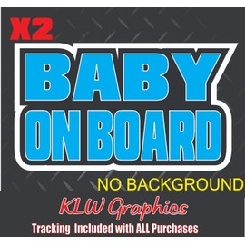 Baby On Board Light Blue Black White Full Color Decal Sticker Funny Window Laptop Toys Mom Girl Child Family Truck