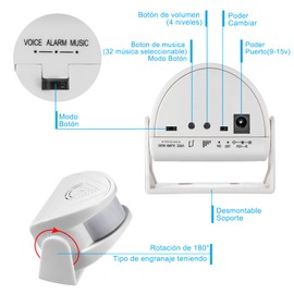 KERUI Motion Sensor with Doorbell Door Alarm Burglary Protection Alarm for Home Door Door Entry Shop Office Security Alarm