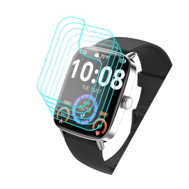 Futanwei for Tensky Smart Watch IDW28 Screen Protector 1.85" [5 Pack] HD Clear Soft PET Film [Anti-Fingerprint] [Anti-Scratch] [Bubble Free] [Case Friendly] Compatible for Tensky Smartwatch IDW28