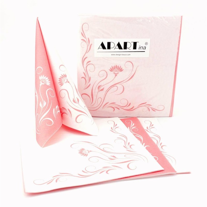 50 Napkins Flowers 40 x 40 cm Fabric-Like Airlaid Elegantia,