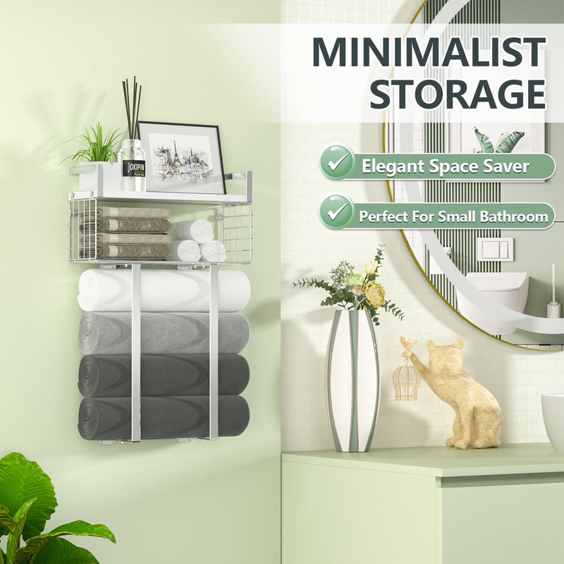 Towel Racks for Bathroom, Bathroom Shelf Over Toilet,Floating Shelves with