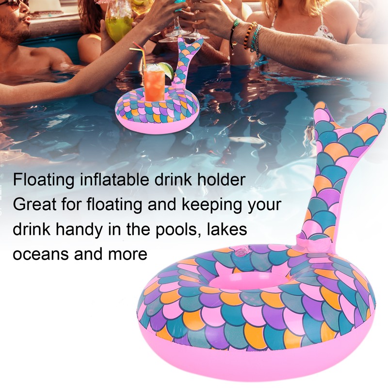 10pcs Inflatable Floating Drink Holders Beverage Cup Coasters for Swimming