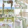 CLIUNT Pack of 4 Cheesecloth Table Runners Sage Green, 90